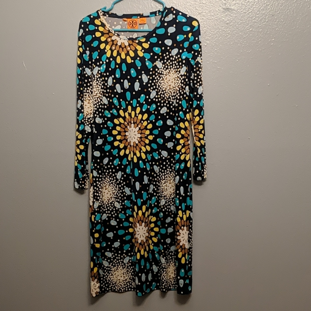 Tory Burch teal long sleeve vintage dress size XL